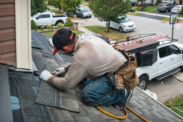 Professional Gutter Repair And Installation technician working in Waelder, TX